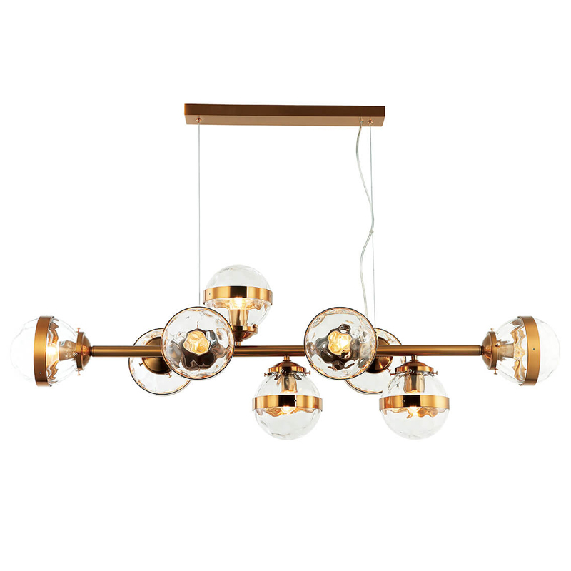 Люстра Greyson Chandelier 9 lamp Глянцевое золото Прозрачный в Кирове | Loft Concept 