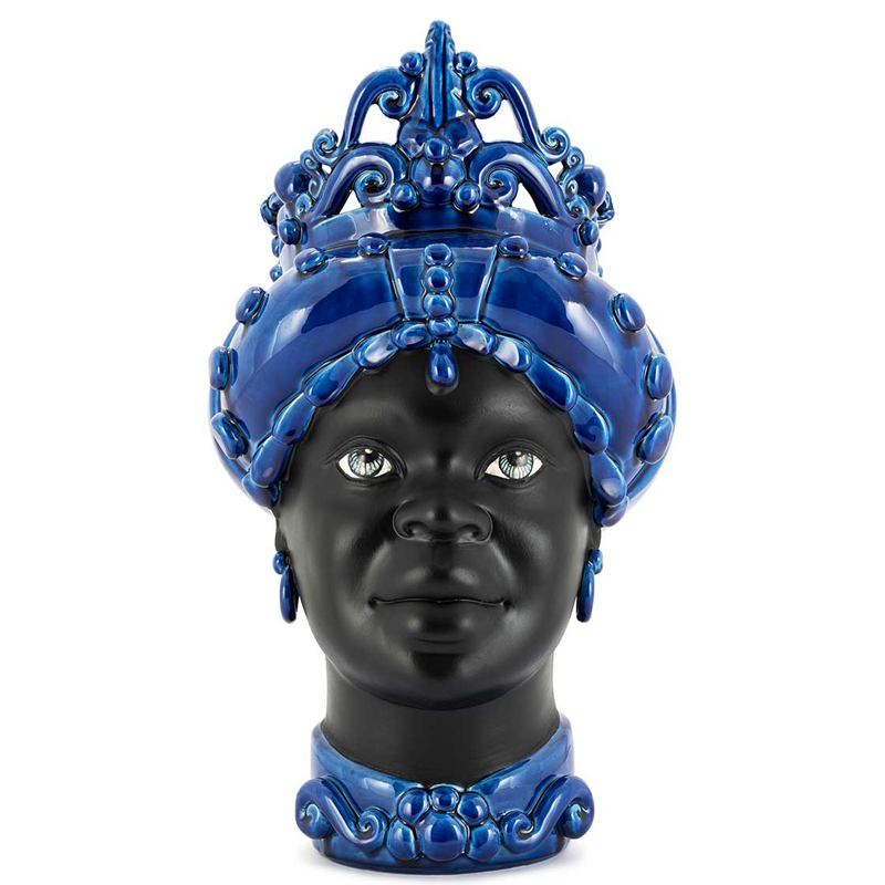 Ваза VASE MORO LADY MED. MAT Blue Черный Синий Ваза VASE MORO LADY MED. MAT Blue Черный Синий в Кирове | Loft Concept
