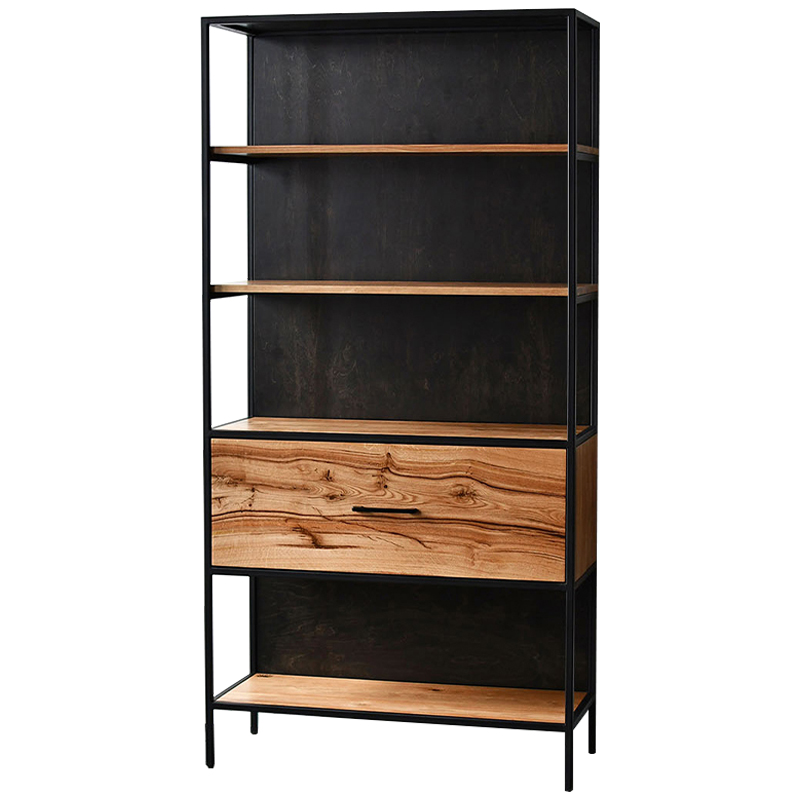 Стеллаж Terrel Industrial Metal Rust Rack Черный Коричневый Стеллаж Terrel Industrial Metal Rust Rack Черный Коричневый в Кирове | Loft Concept
