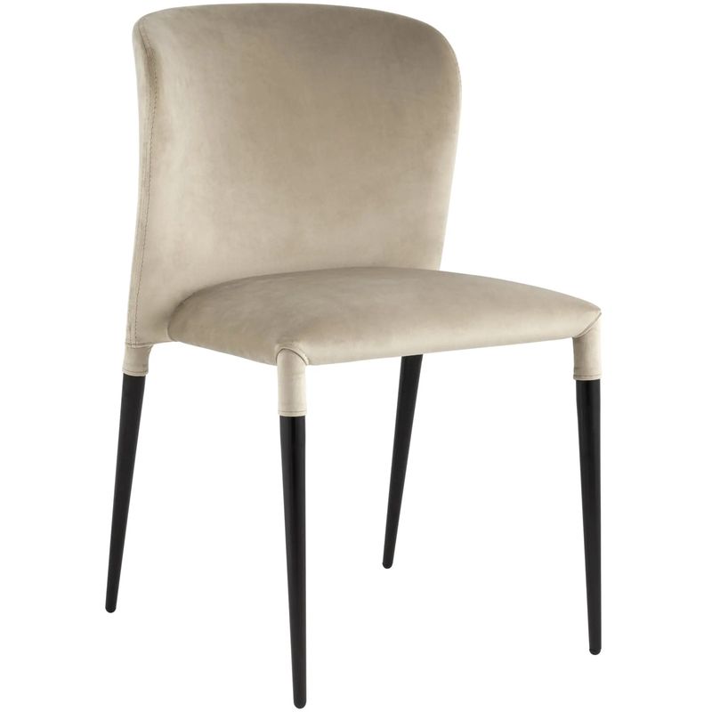 Стул Lori Chair Бежевый Велюр Бежевый Черный Стул Lori Chair Бежевый Велюр Бежевый Черный в Кирове | Loft Concept