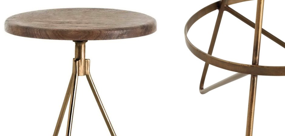 Барный стул Industrial Vintage Brass Iron Swivel Bar Stool Барный стул Industrial Vintage Brass Iron Swivel Bar Stool - Loft-Concept в Кирове