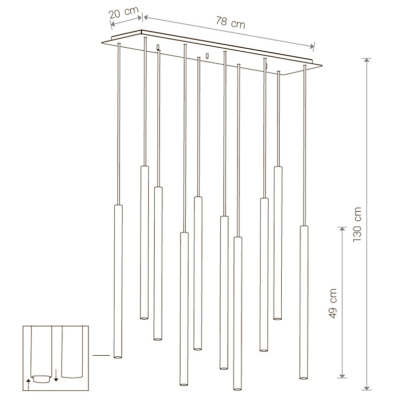 Светильник Trumpet Rectangle Gold 10 плафонов в Кирове
