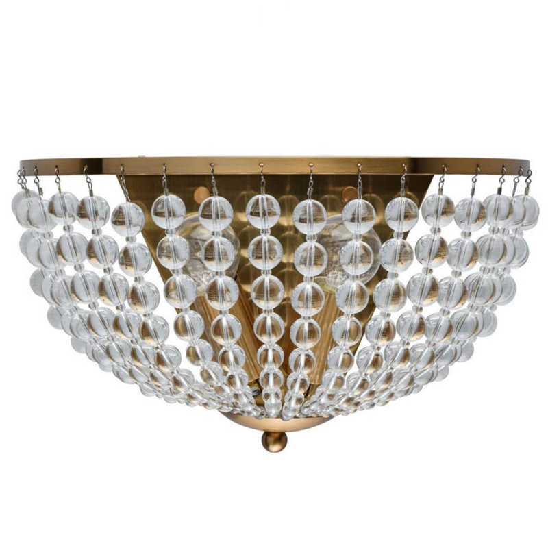 Бра Virginia Clear Beads Wall Lamp Gold Золотой Прозрачное Стекло в Кирове | Loft Concept 