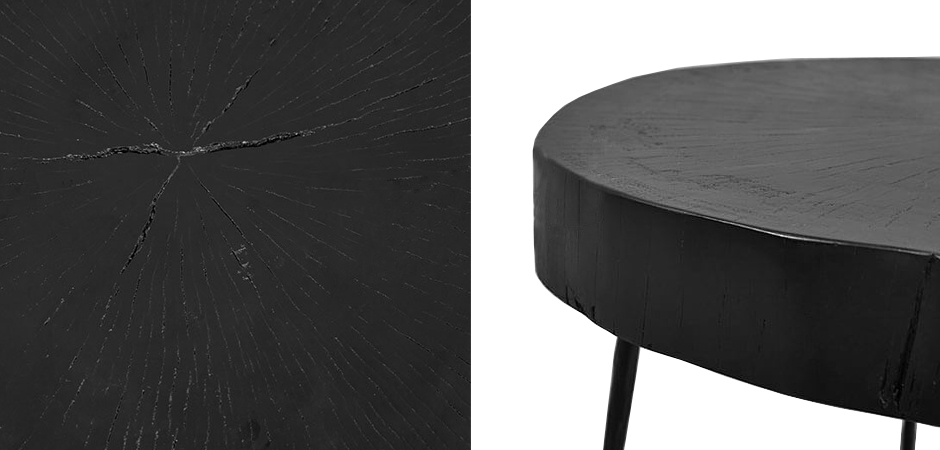 Приставной стол Saw Cut Black Wood Side Table Приставной стол Saw Cut Black Wood Side Table - Loft-Concept в Кирове