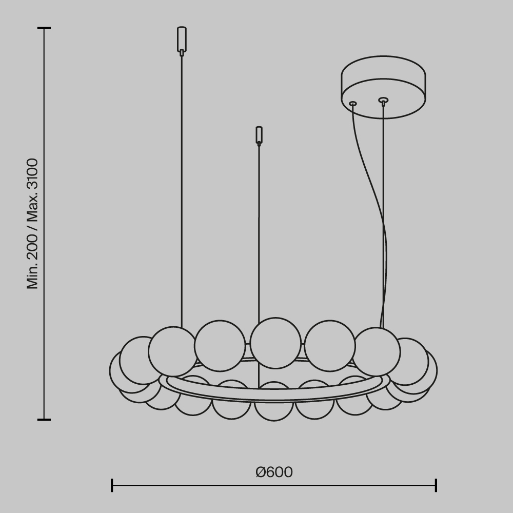 Люстра подвесная Ambre 3000К в Кирове
