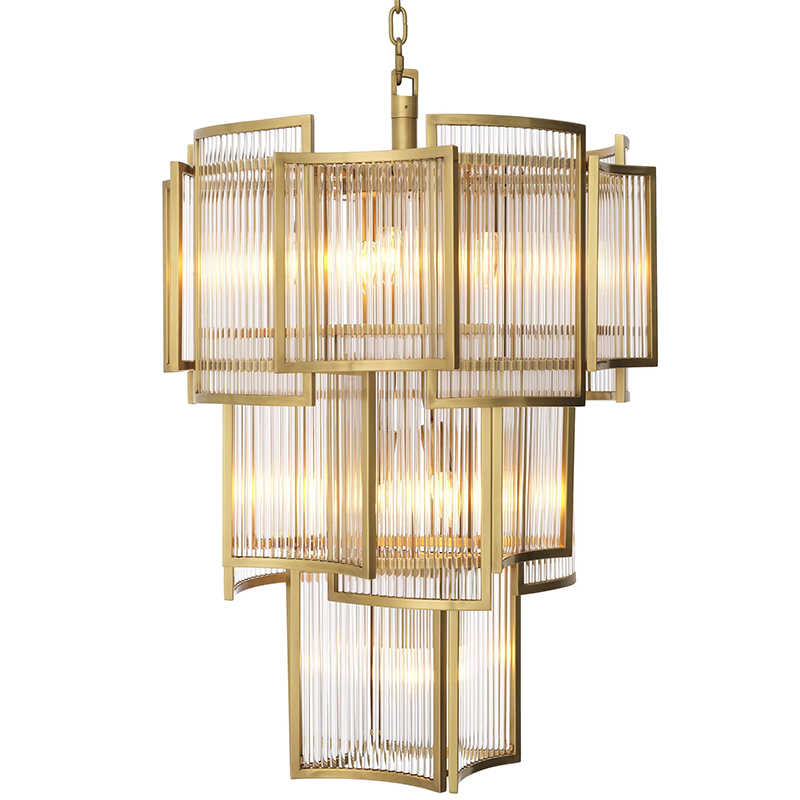Люстра Eichholtz Chandelier Jet Set Brass Прозрачное Стекло Латунь Люстра Eichholtz Chandelier Jet Set Brass Прозрачное Стекло Латунь в Кирове | Loft Concept