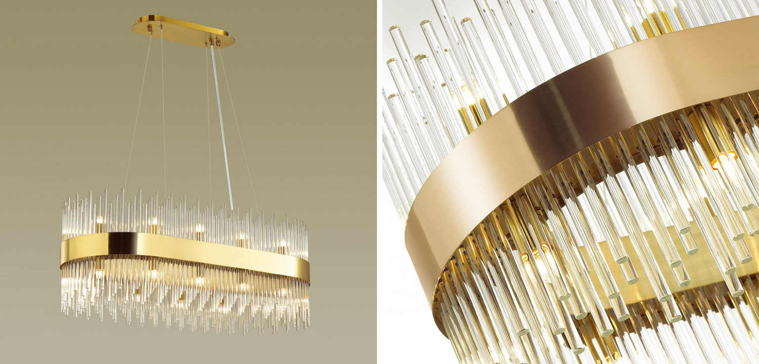 Люстра Nembus Chandelier Gold Oval - фото