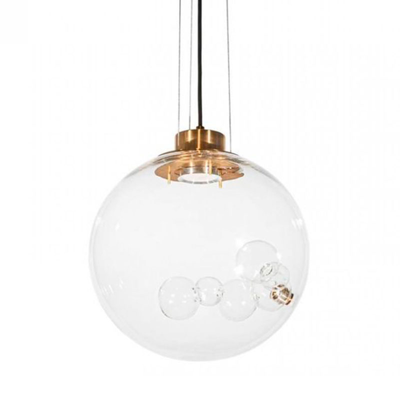 Подвесной светильник Lamps Inside Bubbles side round Золотой Прозрачный Подвесной светильник Lamps Inside Bubbles side round Золотой Прозрачный в Кирове | Loft Concept