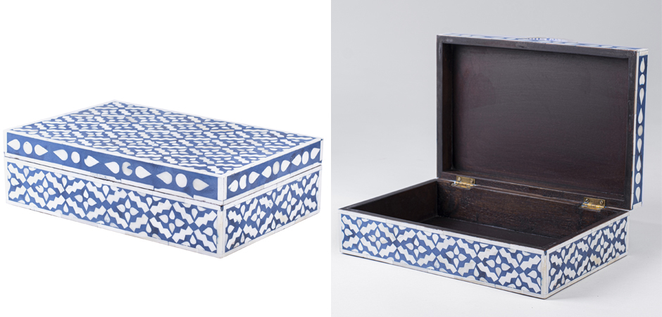 Шкатулка инкрустация костью Pattern Inlay Box Indigo Шкатулка инкрустация костью Pattern Inlay Box Indigo - Loft-Concept в Кирове