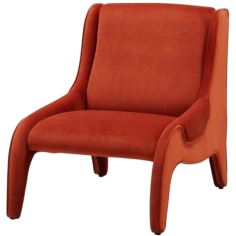 Дизайнерское кресло оранжевое в мягкой велюровой обивке Granger Armchair Orange Оранжевый Дизайнерское кресло оранжевое в мягкой велюровой обивке Granger Armchair Orange Оранжевый в Кирове | Loft Concept