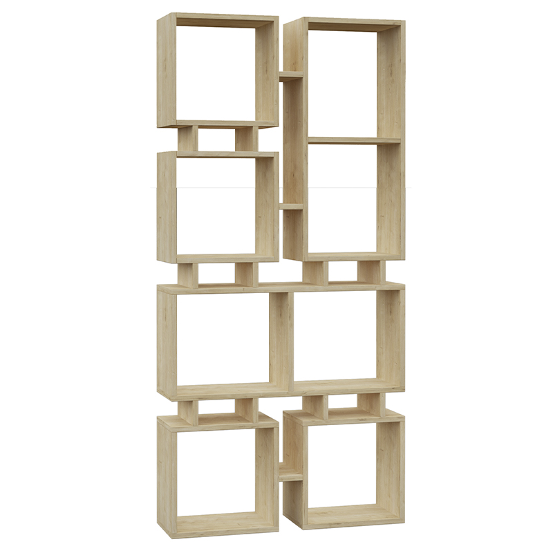 Стеллаж прямой цвета древесины с 8-ю открытыми полками RAIL BOOKCASE NO.1 OAK Древесина Стеллаж прямой цвета древесины с 8-ю открытыми полками RAIL BOOKCASE NO.1 OAK Древесина в Кирове | Loft Concept