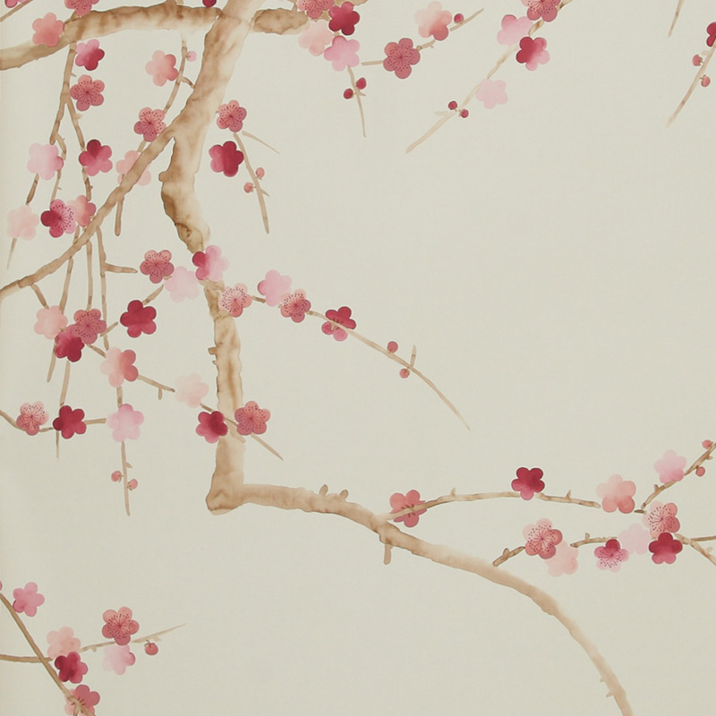 Обои ручная роспись Plum Blossom Blossom on Satin Grey dyed silk Обои ручная роспись Plum Blossom Blossom on Satin Grey dyed silk в Кирове | Loft Concept