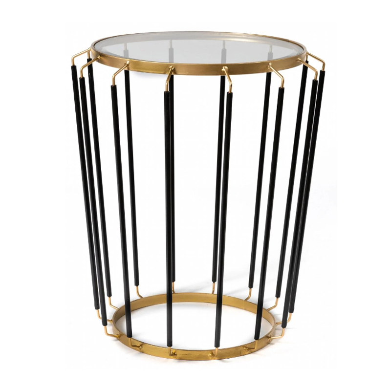 Приставной стол Glass-Top Table Черный матовое золото Приставной стол Glass-Top Table Черный матовое золото в Кирове | Loft Concept
