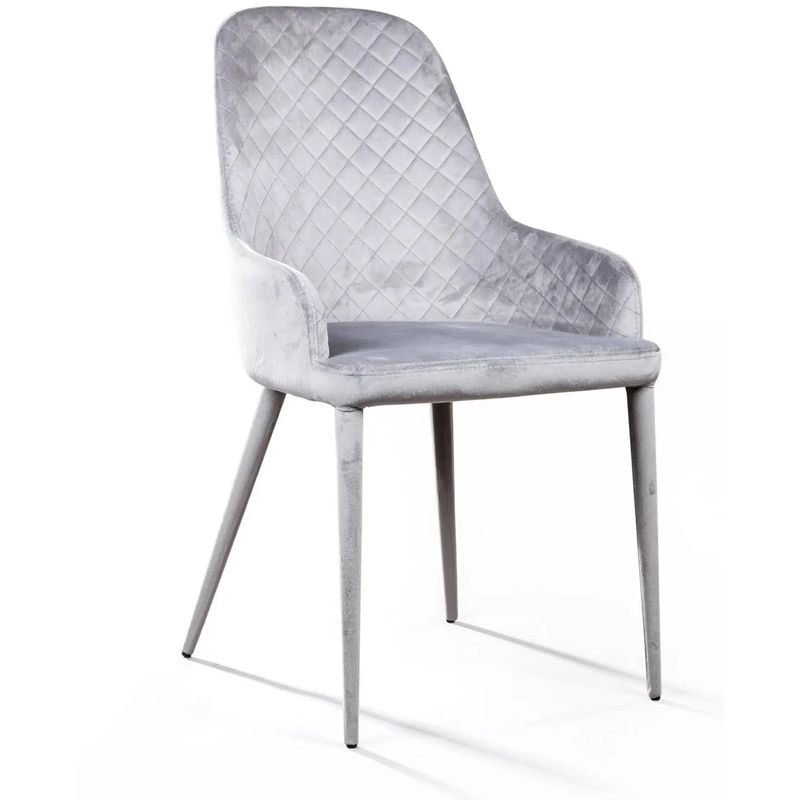 Стул Douglas Rhombus Chair Серый Велюр Светло-серый в Кирове | Loft Concept 