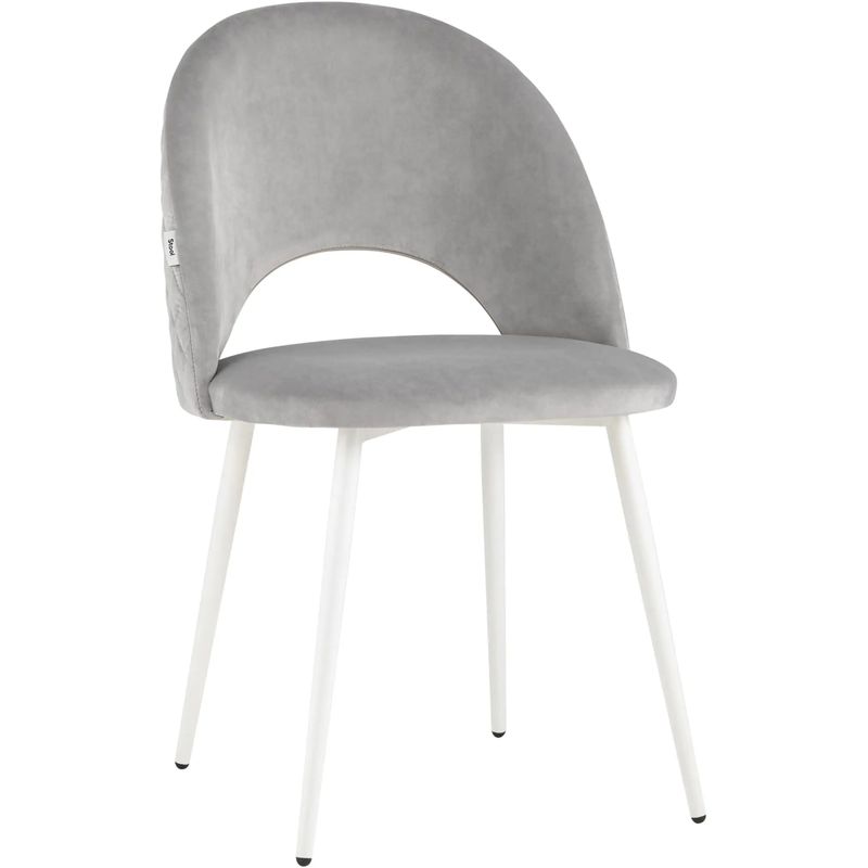 Стул CLIFF Chair Светло-Серый Велюр Светло-серый Белый Стул CLIFF Chair Светло-Серый Велюр Светло-серый Белый в Кирове | Loft Concept