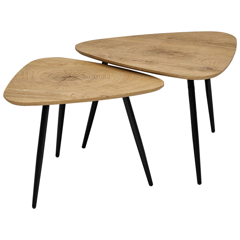 Комплект кофейных столиков треугольной формы Axl Coffee Table Древесина Черный Комплект кофейных столиков треугольной формы Axl Coffee Table Древесина Черный в Кирове | Loft Concept