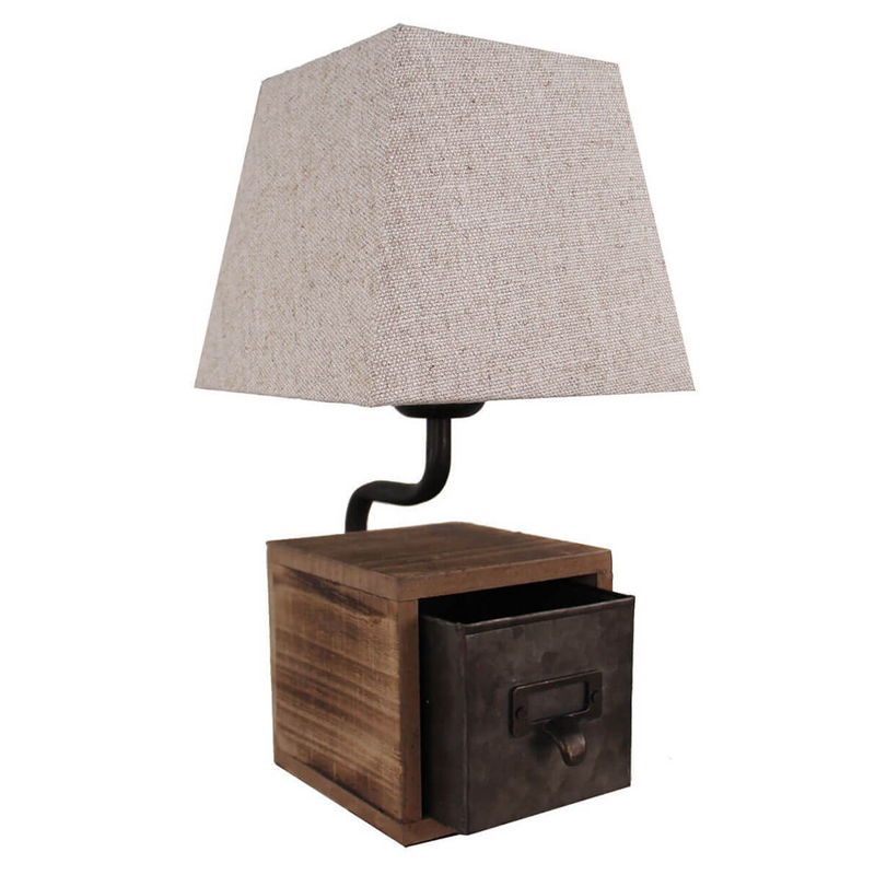 Настольная лампа Loft lamp with box Бежевый Коричневый Настольная лампа Loft lamp with box Бежевый Коричневый в Кирове | Loft Concept