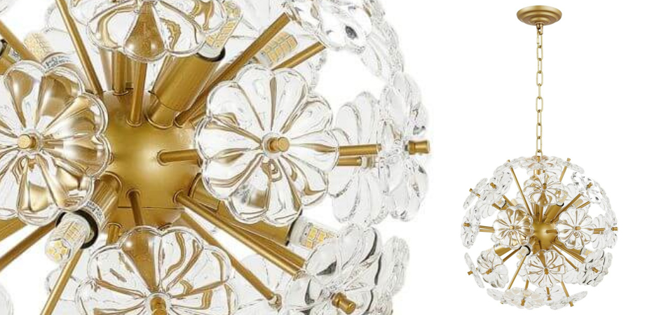 Люстра Glass Flowers Sputnik Chandelier D 32 Люстра Glass Flowers Sputnik Chandelier D 32 - Loft-Concept в Кирове