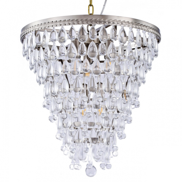 Люстра Clarissa Glass Drop Pendant 46 Nickel Хром Люстра Clarissa Glass Drop Pendant 46 Nickel Хром в Кирове | Loft Concept