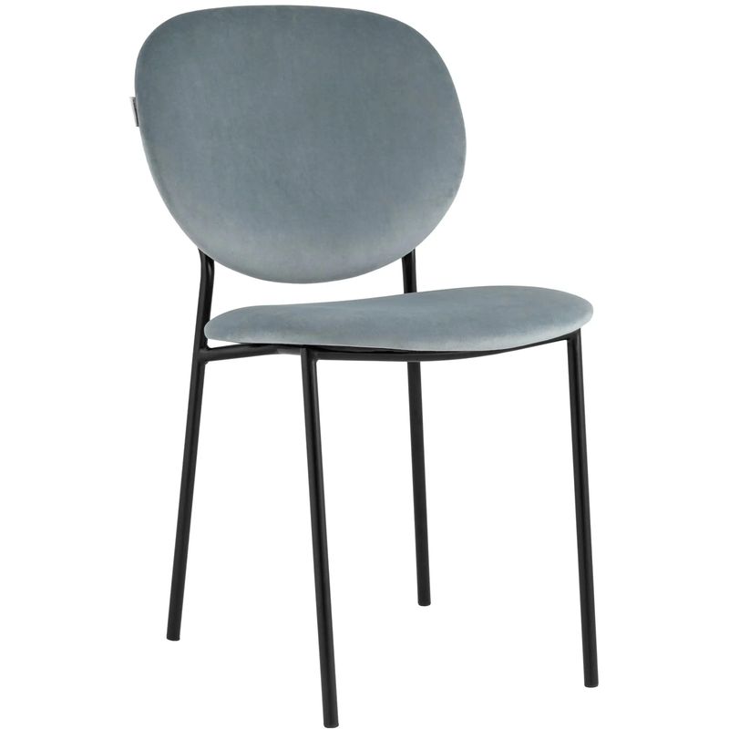 Стул Stanley Chair Пыльно-Голубой Велюр Голубой пастельный Черный Стул Stanley Chair Пыльно-Голубой Велюр Голубой пастельный Черный в Кирове | Loft Concept