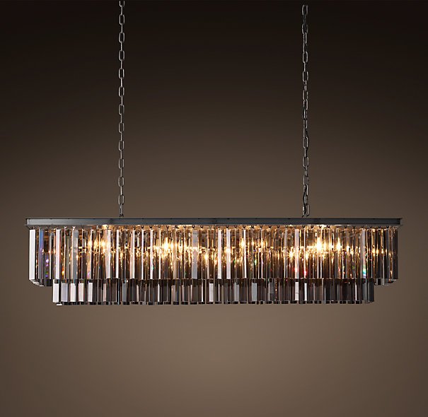 Люстра RH 1920s Odeon Smoke Glass Fringe Black iron 125 Черный Люстра RH 1920s Odeon Smoke Glass Fringe Black iron 125 Черный в Кирове | Loft Concept