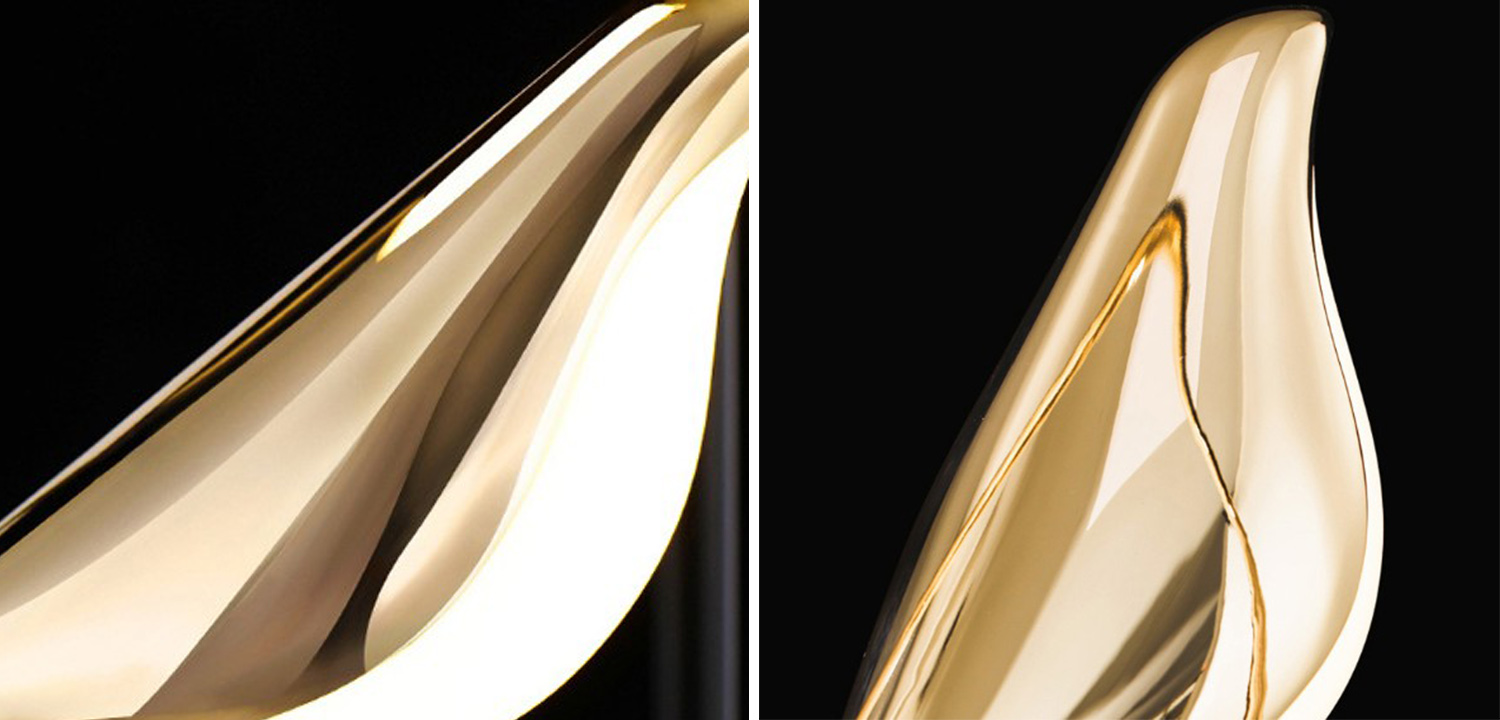 Торшер с золотыми птичками NOMI Three birds - фото №1