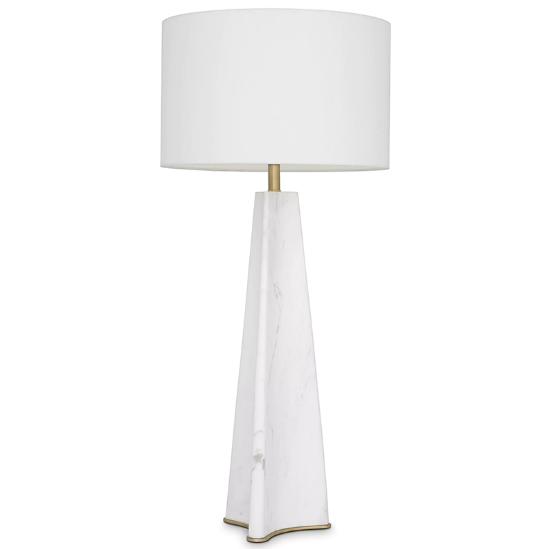 Настольная лампа Eichholtz Table Lamp Bensom Marble Кремовый Белый Латунь в Кирове | Loft Concept 