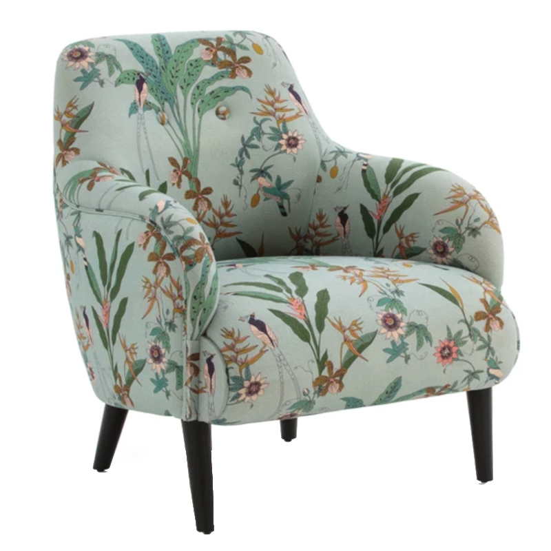 Кресло Lipstick Fauteuil melange lin Зеленый шалфей в Кирове | Loft Concept 