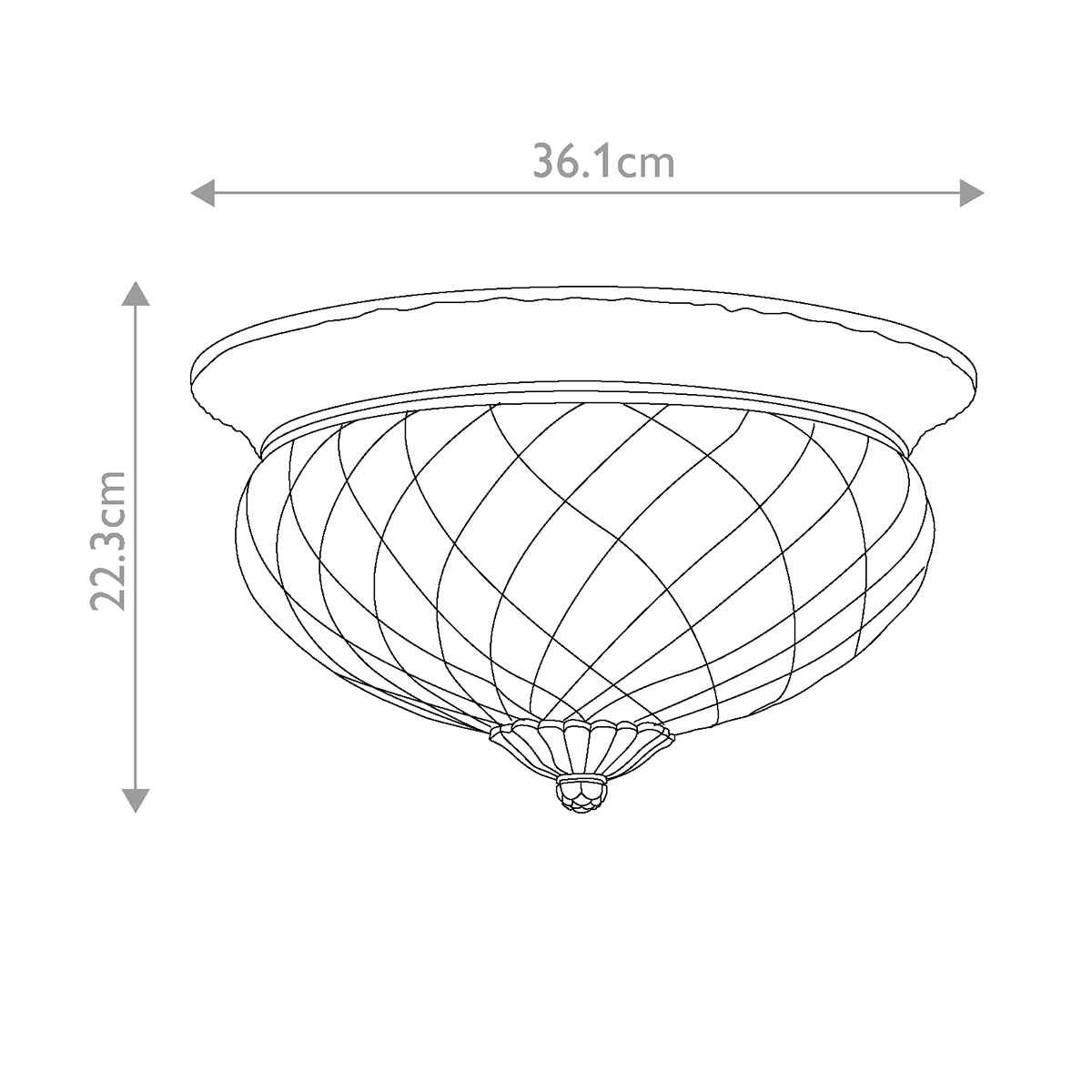 Потолочный светильник цвета латунь с прозрачным рифленым плафоном в форме чаши Hinkley в Кирове