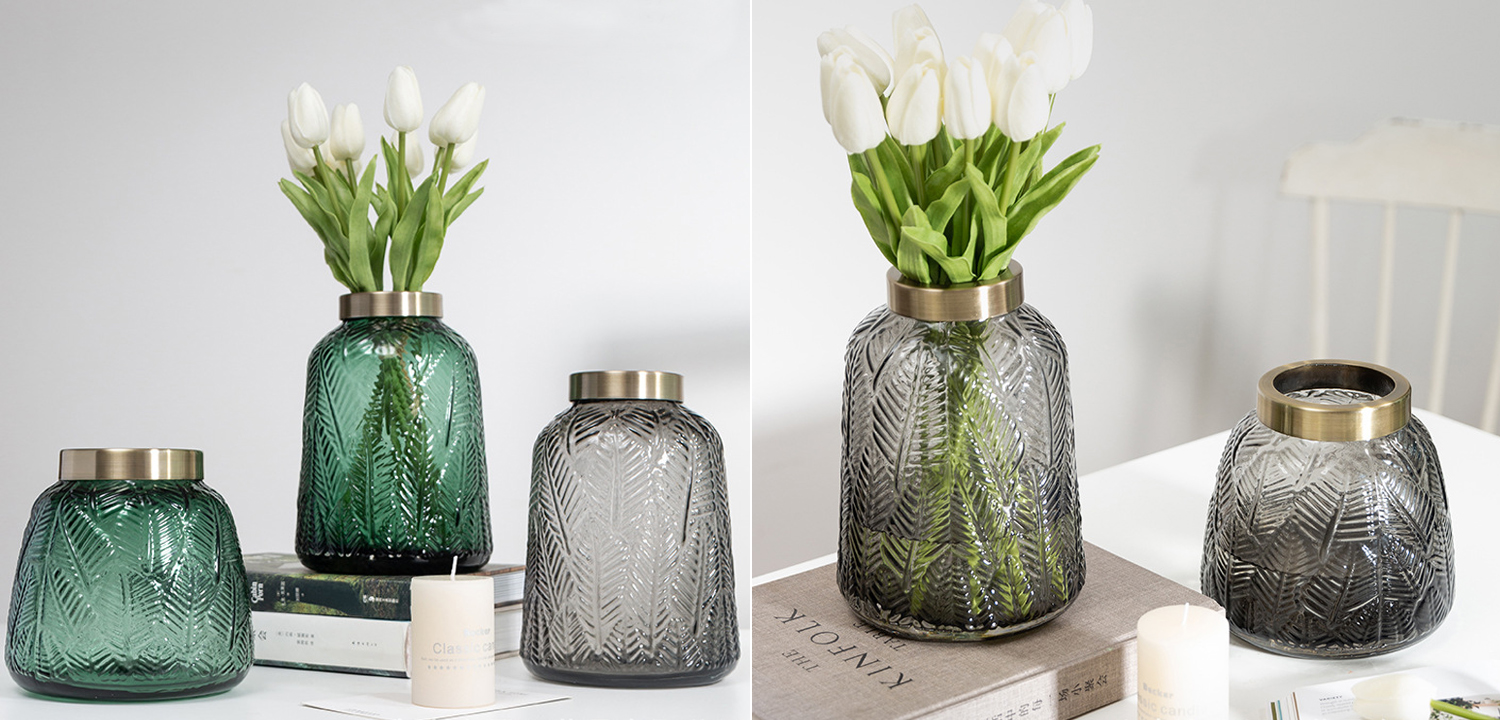 Ваза Grey Vase Golden Throat high - фото