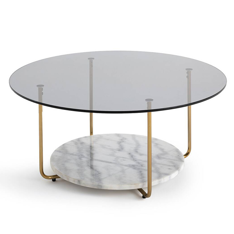 Кофейный стол White Marble Белый Мрамор Bianco Латунь Кофейный стол White Marble Белый Мрамор Bianco Латунь в Кирове | Loft Concept