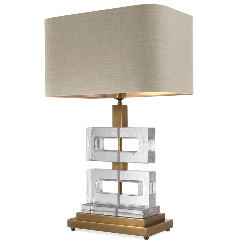 Настольная лампа Eichholtz Table Lamp Umbria Brass Прозрачный Винтажная латунь Бежево-серый Настольная лампа Eichholtz Table Lamp Umbria Brass Прозрачный Винтажная латунь Бежево-серый в Кирове | Loft Concept