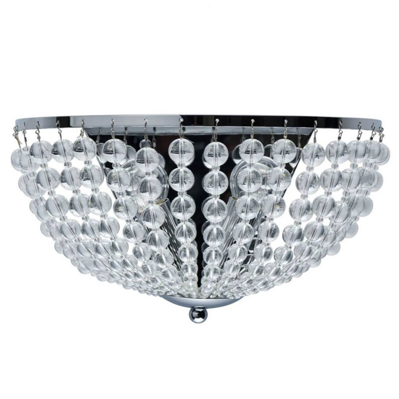 Бра Virginia Clear Beads Wall Lamp chrome Хром Прозрачное Стекло в Кирове | Loft Concept 