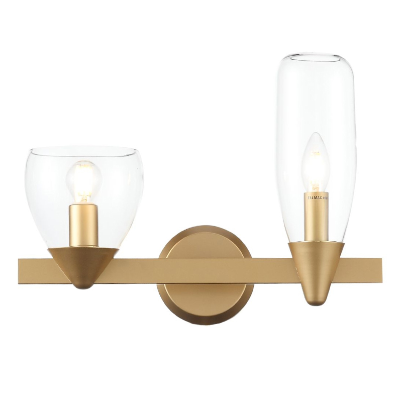 Бра Houston Wall Lamp матовое золото Прозрачное Стекло Бра Houston Wall Lamp матовое золото Прозрачное Стекло в Кирове | Loft Concept