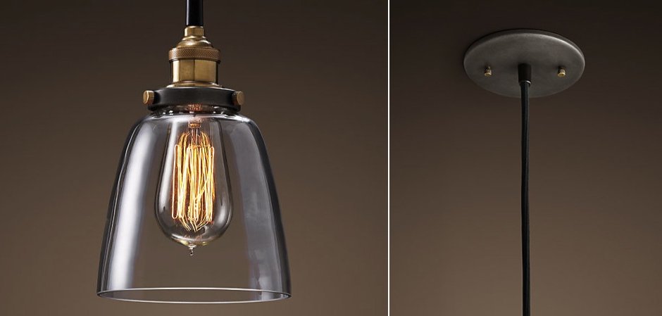 Подвесной светильник Loft Clear Glass Cloche Подвесной светильник Loft Clear Glass Cloche - Loft-Concept в Кирове