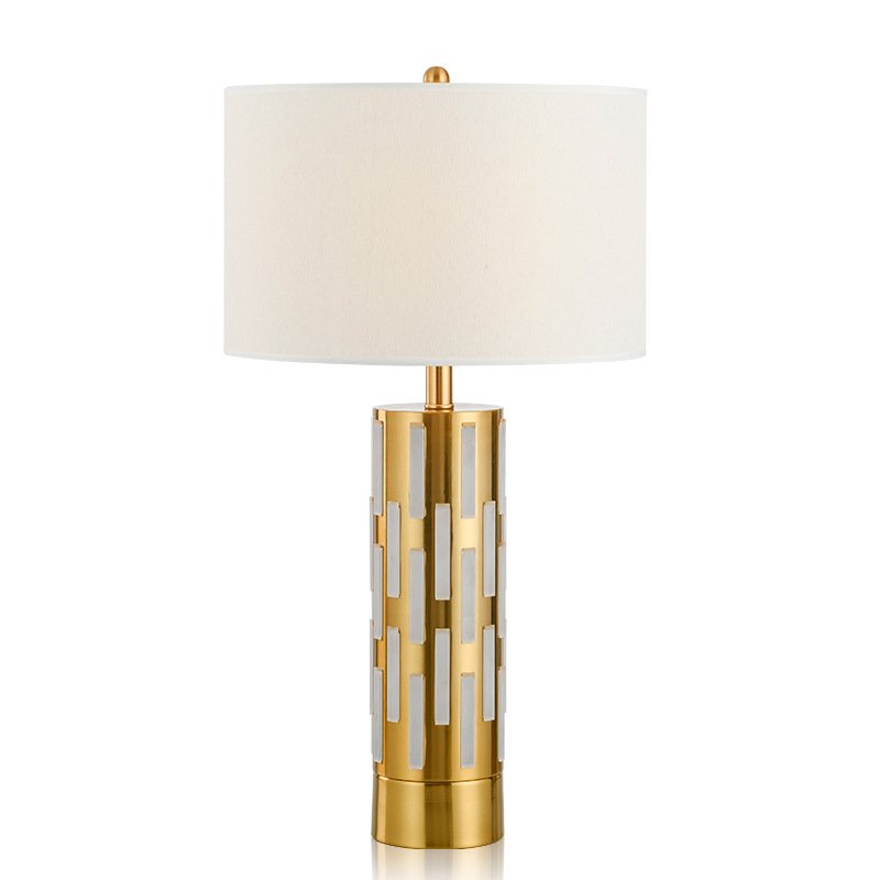 Настольная лампа Art Deco Brass Reading Table Lamp Золотой Белый Настольная лампа Art Deco Brass Reading Table Lamp Золотой Белый в Кирове | Loft Concept