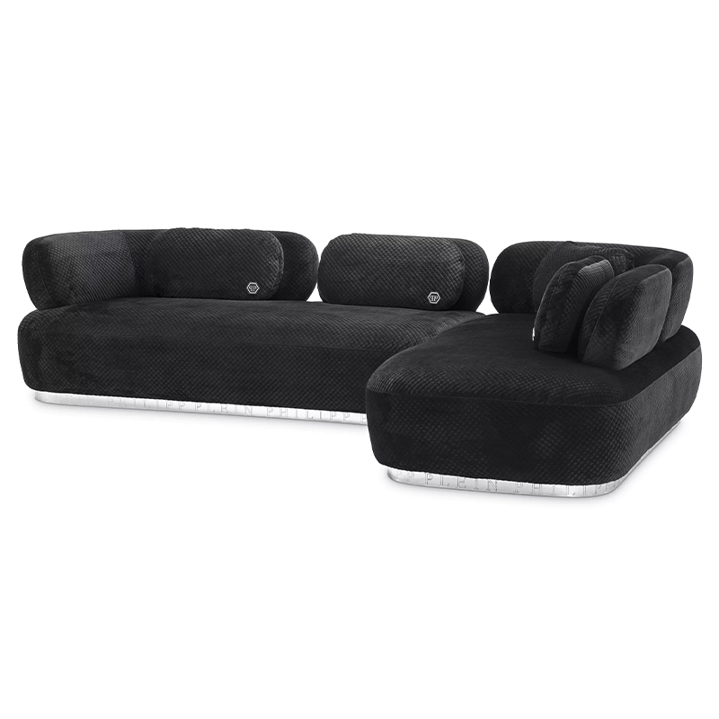 Диван Philipp Plein Sofa Signature Lounge Чёрный Черный Золотой Диван Philipp Plein Sofa Signature Lounge Чёрный Черный Золотой в Кирове | Loft Concept