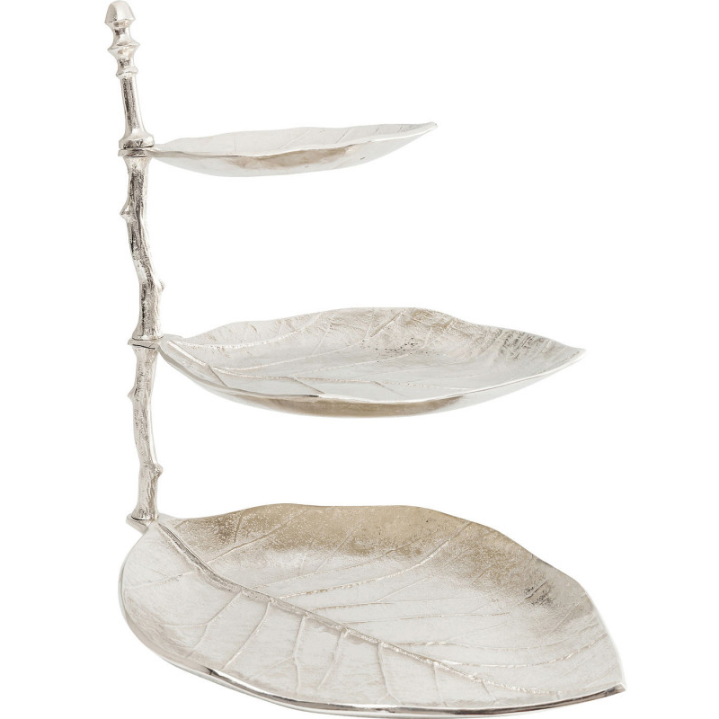 Блюдо трёхъярусное Chrome Leaves Хром Блюдо трёхъярусное Chrome Leaves Хром в Кирове | Loft Concept