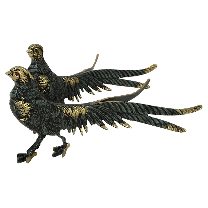 Статуэтка бронзовая синяя пара Фазаны Bronze Birds Бронза Синий Статуэтка бронзовая синяя пара Фазаны Bronze Birds Бронза Синий в Кирове | Loft Concept