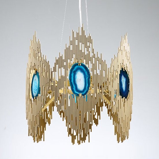 Люстра Calypso Chandelier 6 Золотой Графит Морская синь Люстра Calypso Chandelier 6 Золотой Графит Морская синь в Кирове | Loft Concept