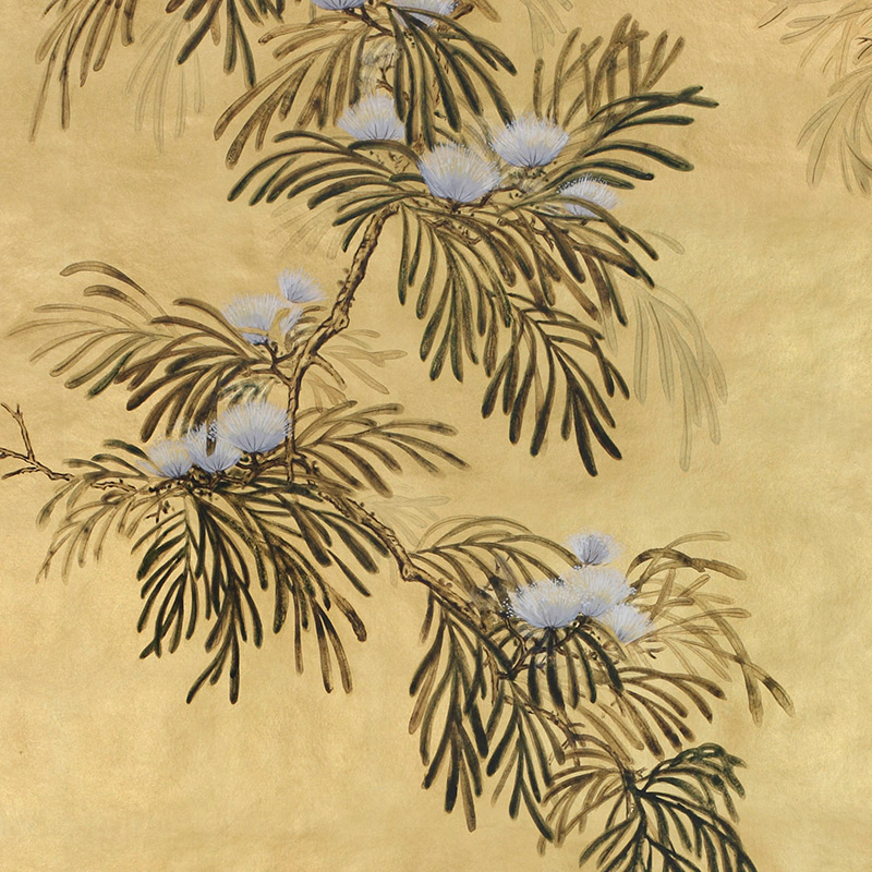 Обои ручная роспись Silk Tree Original colourway on Gold Bullion gilded paper  в Кирове | Loft Concept 