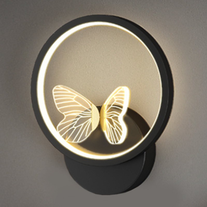 Бра Butterfly Black Circle Wall Lamp Прозрачный Черный Бра Butterfly Black Circle Wall Lamp Прозрачный Черный в Кирове | Loft Concept