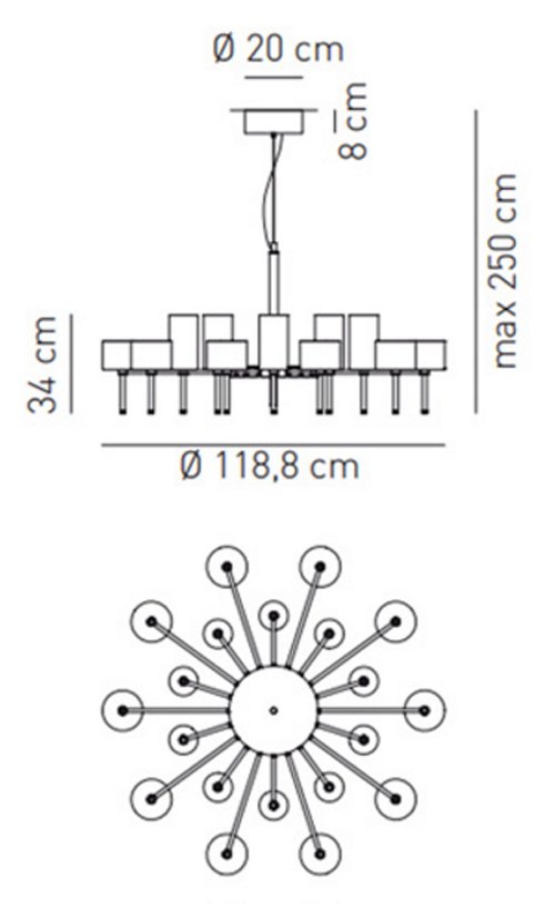 Люстра AXO Light Spillray lamps 20 Люстра AXO Light Spillray lamps 20 в Кирове