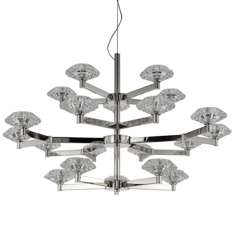 Люстра Yerker Chandelier Nickel 20 Никель Прозрачный Люстра Yerker Chandelier Nickel 20 Никель Прозрачный в Кирове | Loft Concept