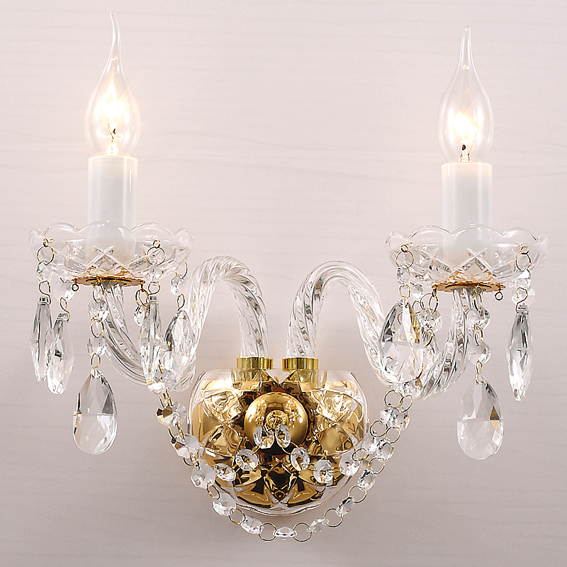 Бра Megane Sconce Double Глянцевое золото Прозрачный Бра Megane Sconce Double Глянцевое золото Прозрачный в Кирове | Loft Concept
