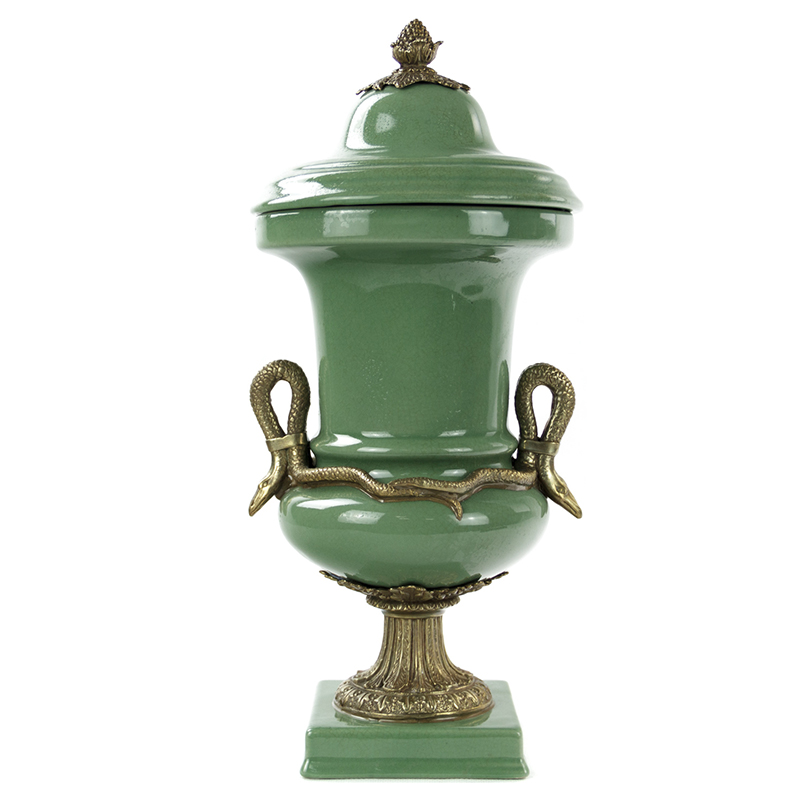Ваза Selenia Green Vase Bronze Serpents Зеленый смок Бронза Ваза Selenia Green Vase Bronze Serpents Зеленый смок Бронза в Кирове | Loft Concept