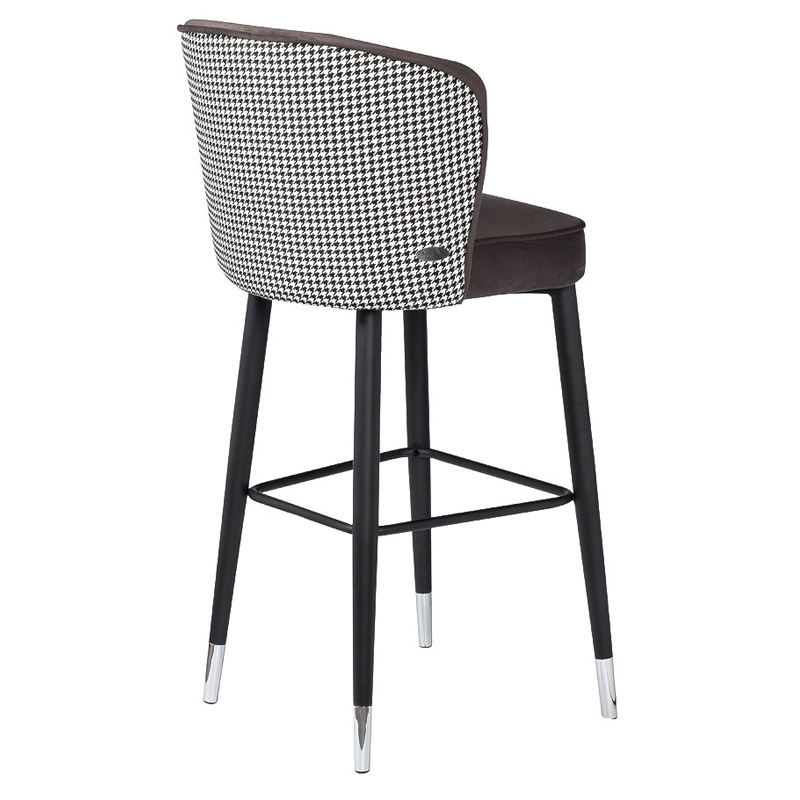 Барный стул Egbert Bar Stool Серый Черный Черно-белый Барный стул Egbert Bar Stool Серый Черный Черно-белый в Кирове | Loft Concept