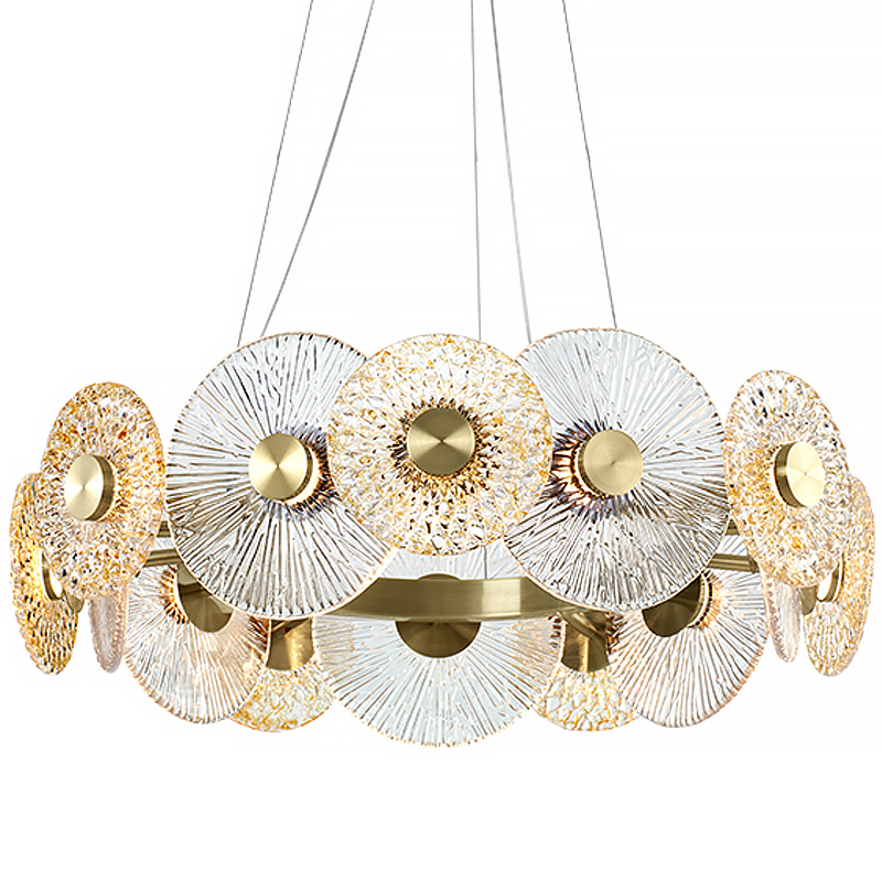Люстра Clear and Amber Discs Chandelier Латунь Прозрачный Янтарь (Amber) Люстра Clear and Amber Discs Chandelier Латунь Прозрачный Янтарь (Amber) в Кирове | Loft Concept