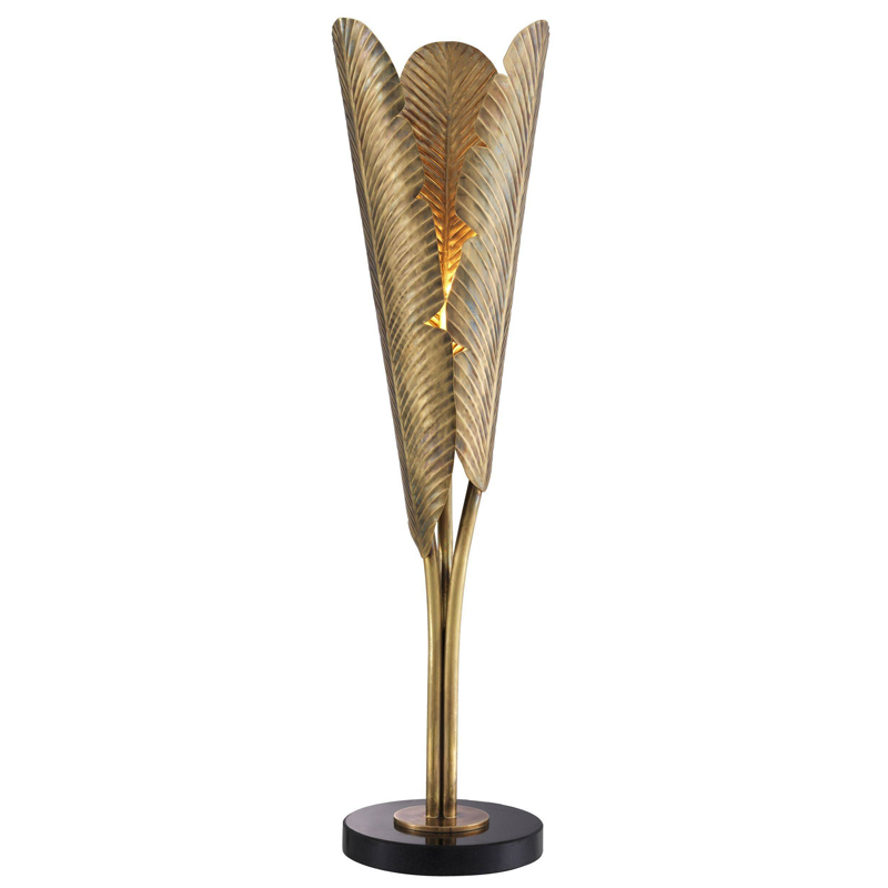Настольная лампа Eichholtz Table Lamp Plantain Винтажная латунь Черный Настольная лампа Eichholtz Table Lamp Plantain Винтажная латунь Черный в Кирове | Loft Concept
