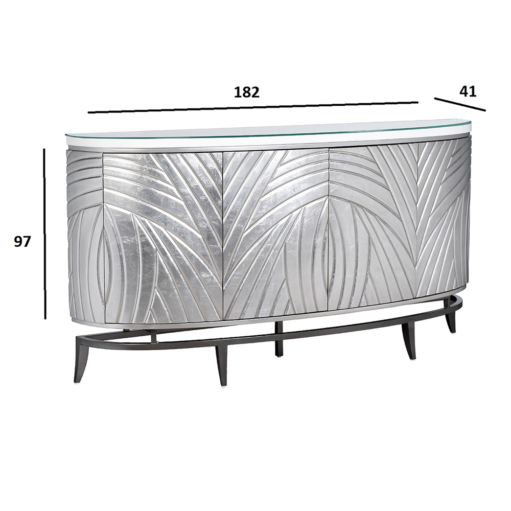 Комод фактурный серебристый с дверцами Silver Chest of Drawers Комод фактурный серебристый с дверцами Silver Chest of Drawers в Кирове